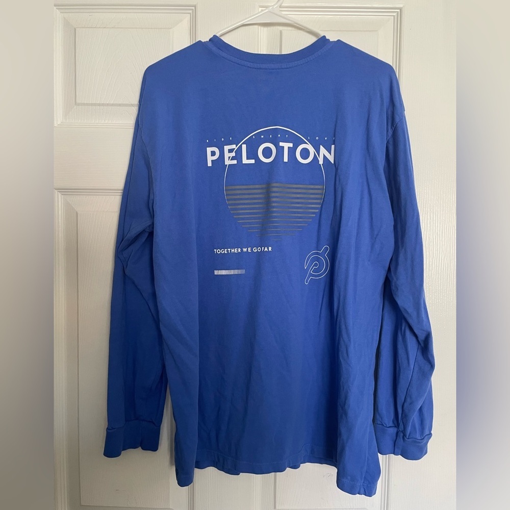 Peloton Royal Blue 100% Cotton Long Sleeve Shirt